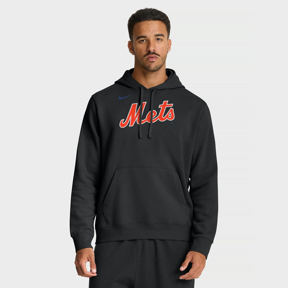 New York Mets Dri-Fit Club Hoodie Black | Nike