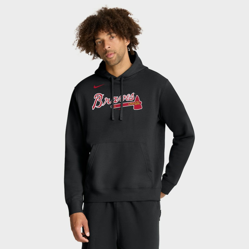 Atlanta Braves Dri-Fit Club Hoodie Black | Nike