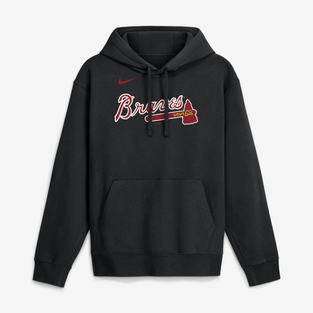 Atlanta Braves Dri-Fit Club Hoodie Black | Nike