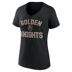 Vegas Golden Knights Logo Athletic Women's Arch Victory V-Neck T-Shirt Black