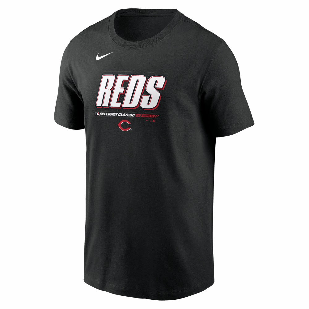 Cincinnati Reds 2025 MLB Speedway Classic Authentic Collection Wordmark T-Shirt Black | Nike