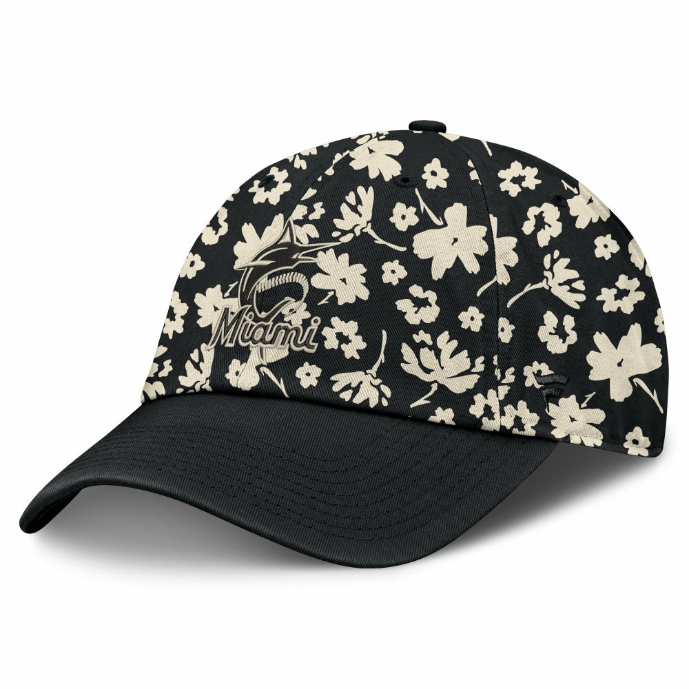 Miami Marlins Women's Blossom Adjustable Hat Black