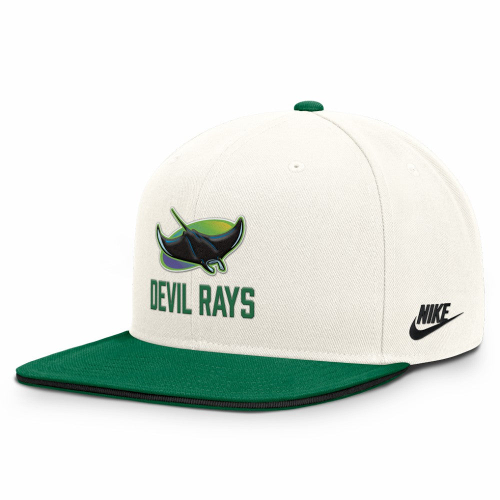 Tampa Bay Rays Cooperstown Pro Dri-FIT Snapback Hat Cream/Green | Nike