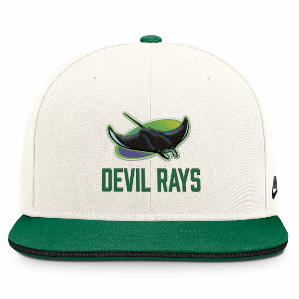 Tampa Bay Rays Cooperstown Pro Dri-FIT Snapback Hat Cream/Green | Nike