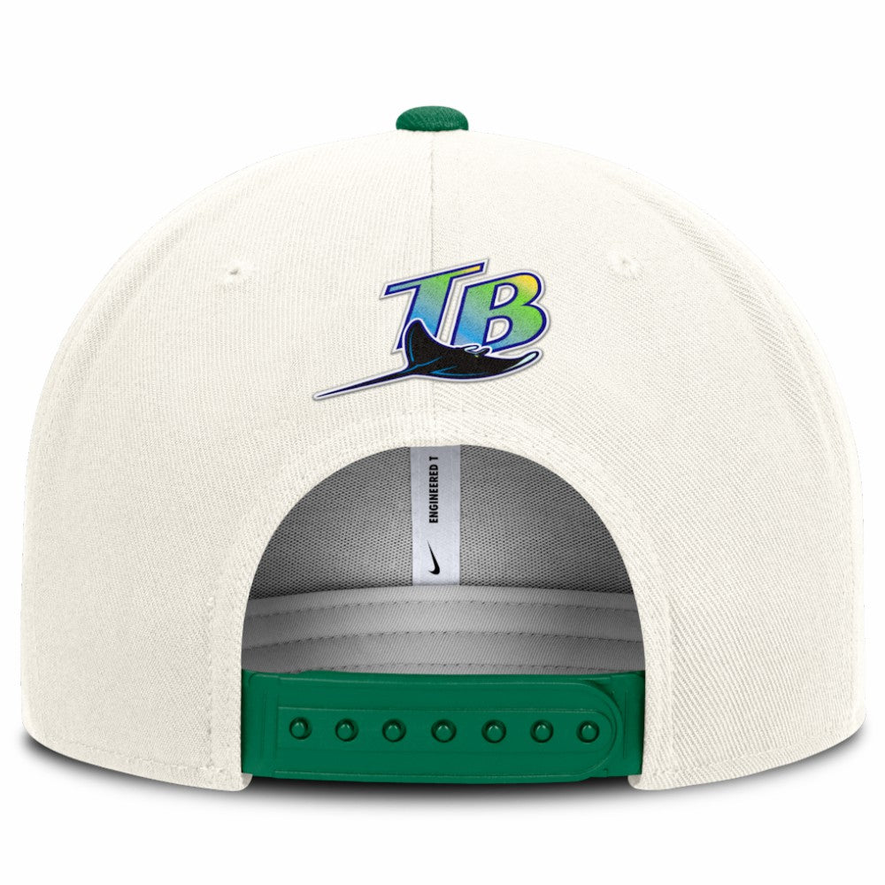 Tampa Bay Rays Cooperstown Pro Dri-FIT Snapback Hat Cream/Green | Nike