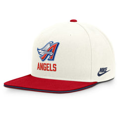 Los Angeles Angels Cooperstown Pro Dri-FIT Snapback Hat Cream/Red | Nike