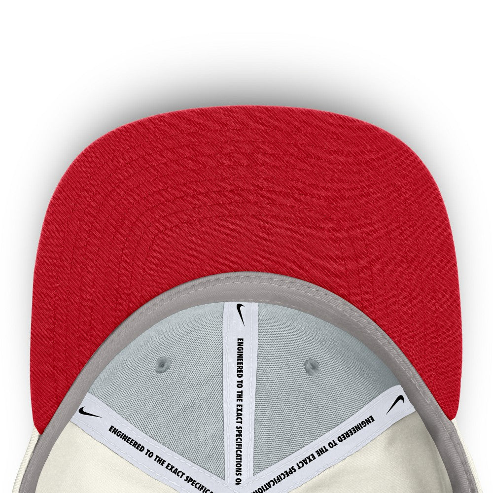 Los Angeles Angels Cooperstown Pro Dri-FIT Snapback Hat Cream/Red | Nike