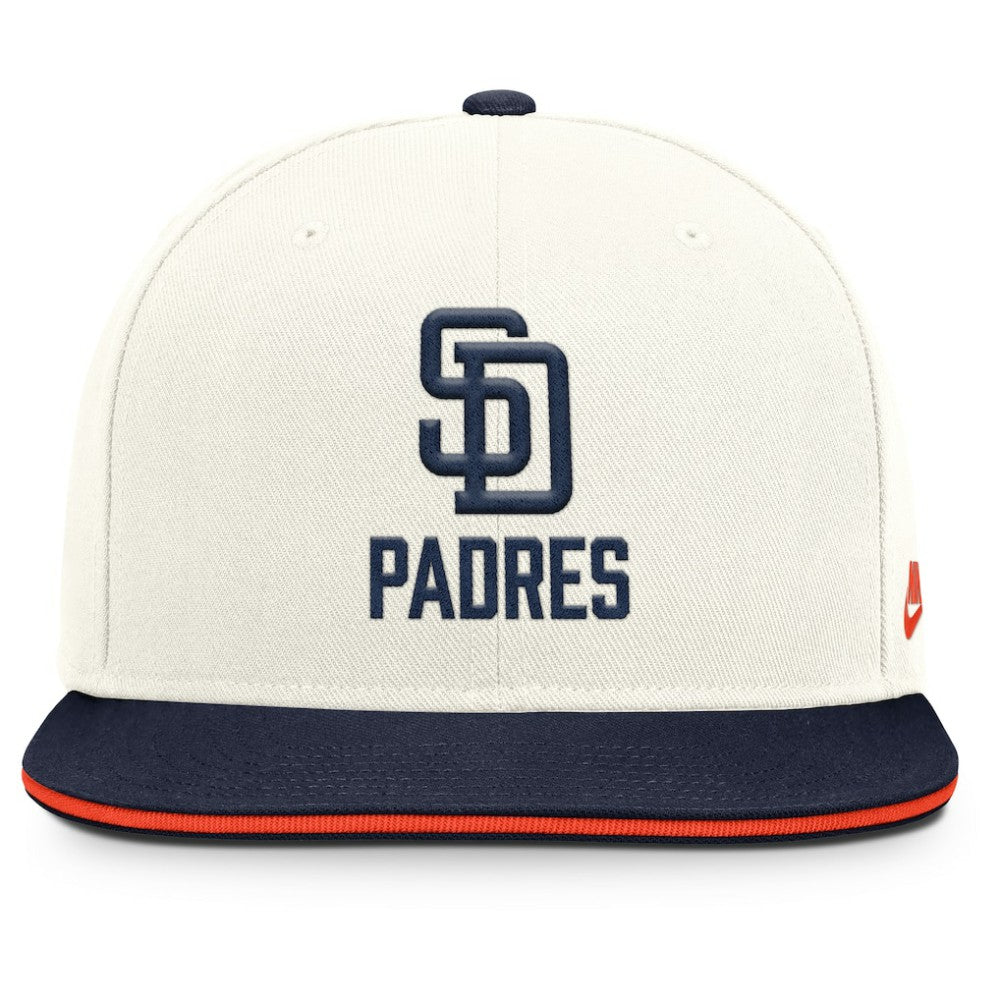 San Diego Padres Cooperstown Pro Dri-FIT Snapback Hat Cream/Navy | Nike