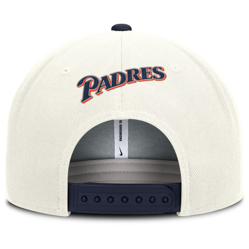 San Diego Padres Cooperstown Pro Dri-FIT Snapback Hat Cream/Navy | Nike