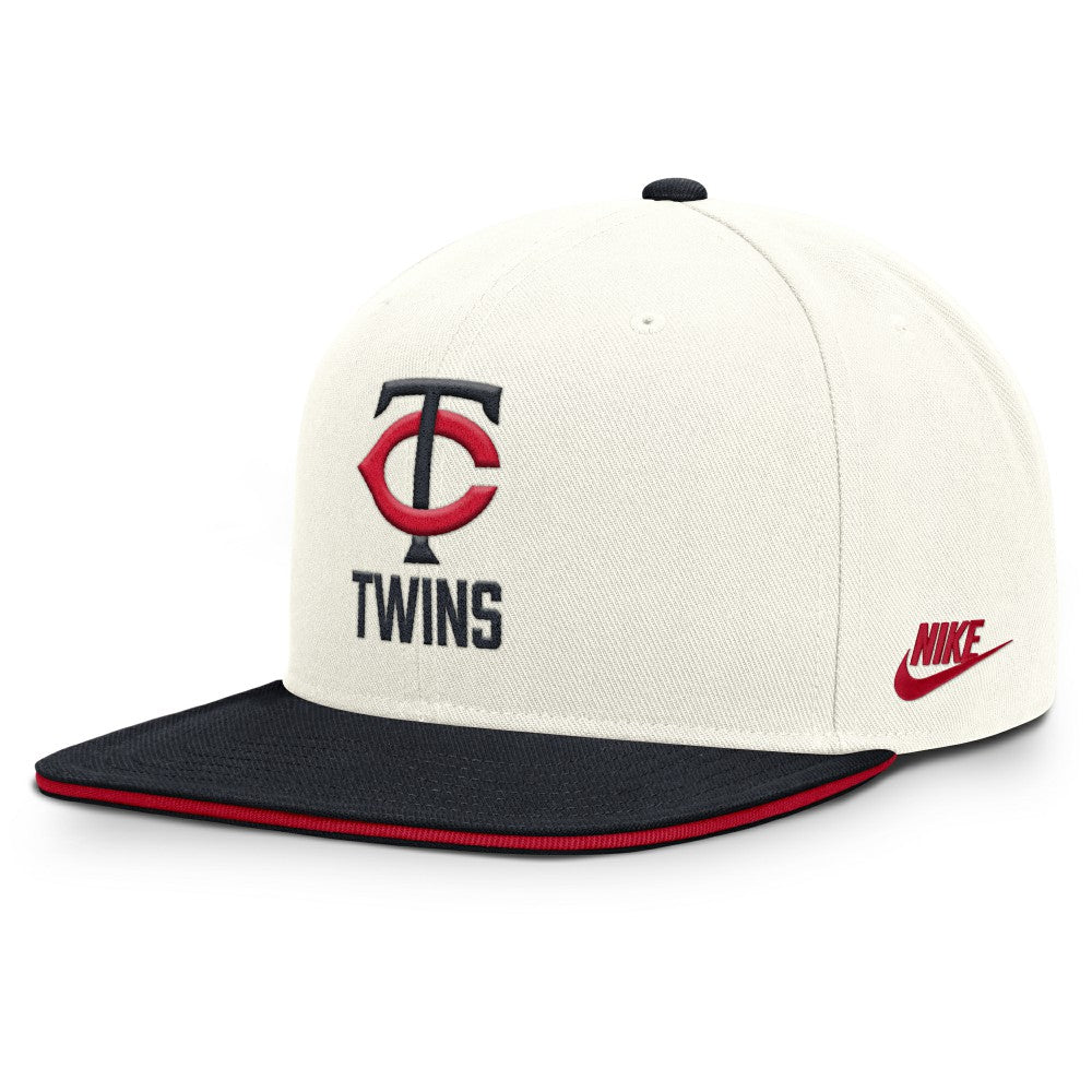 Minnesota Twins Cooperstown Pro Dri-FIT Snapback Hat Cream/Navy | Nike