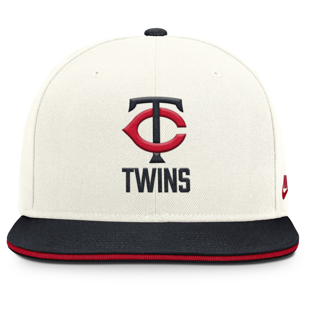 Minnesota Twins Cooperstown Pro Dri-FIT Snapback Hat Cream/Navy | Nike