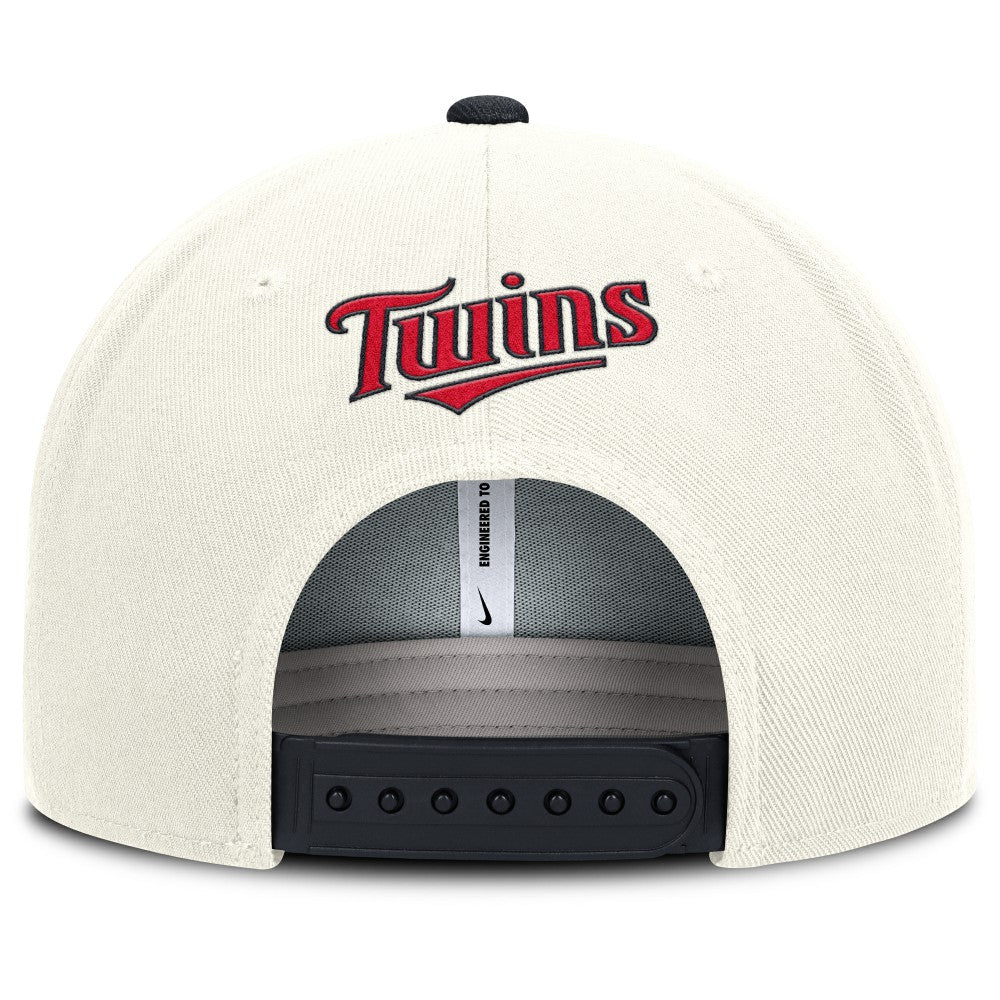 Minnesota Twins Cooperstown Pro Dri-FIT Snapback Hat Cream/Navy | Nike