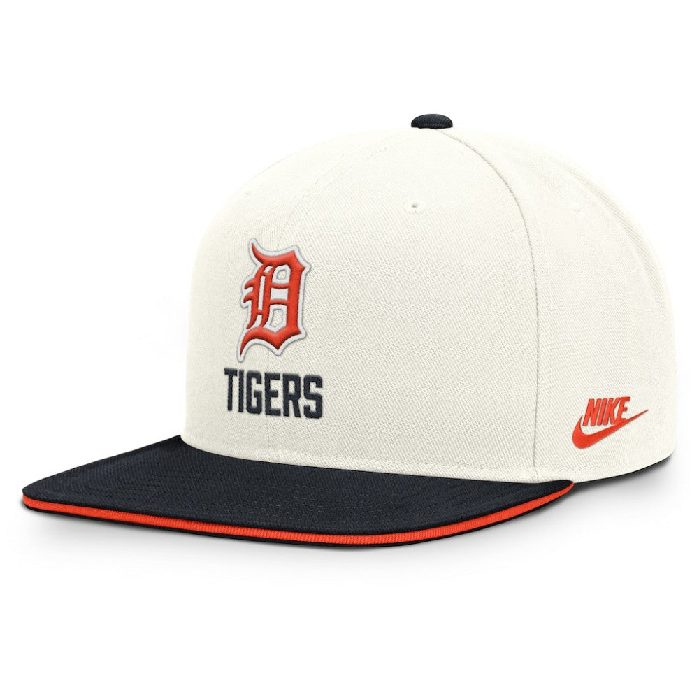 Detroit Tigers Cooperstown Pro Dri-FIT Snapback Hat Cream/Navy | Nike