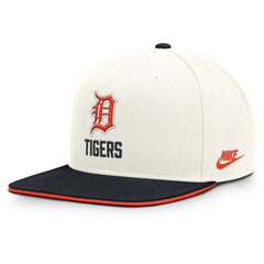 Detroit Tigers Cooperstown Pro Dri-FIT Snapback Hat Cream/Navy | Nike