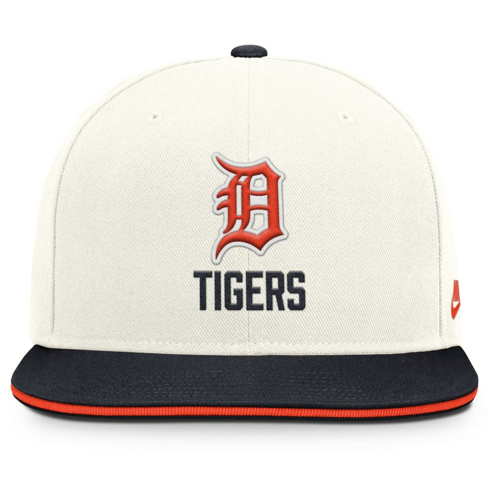 Detroit Tigers Cooperstown Pro Dri-FIT Snapback Hat Cream/Navy | Nike