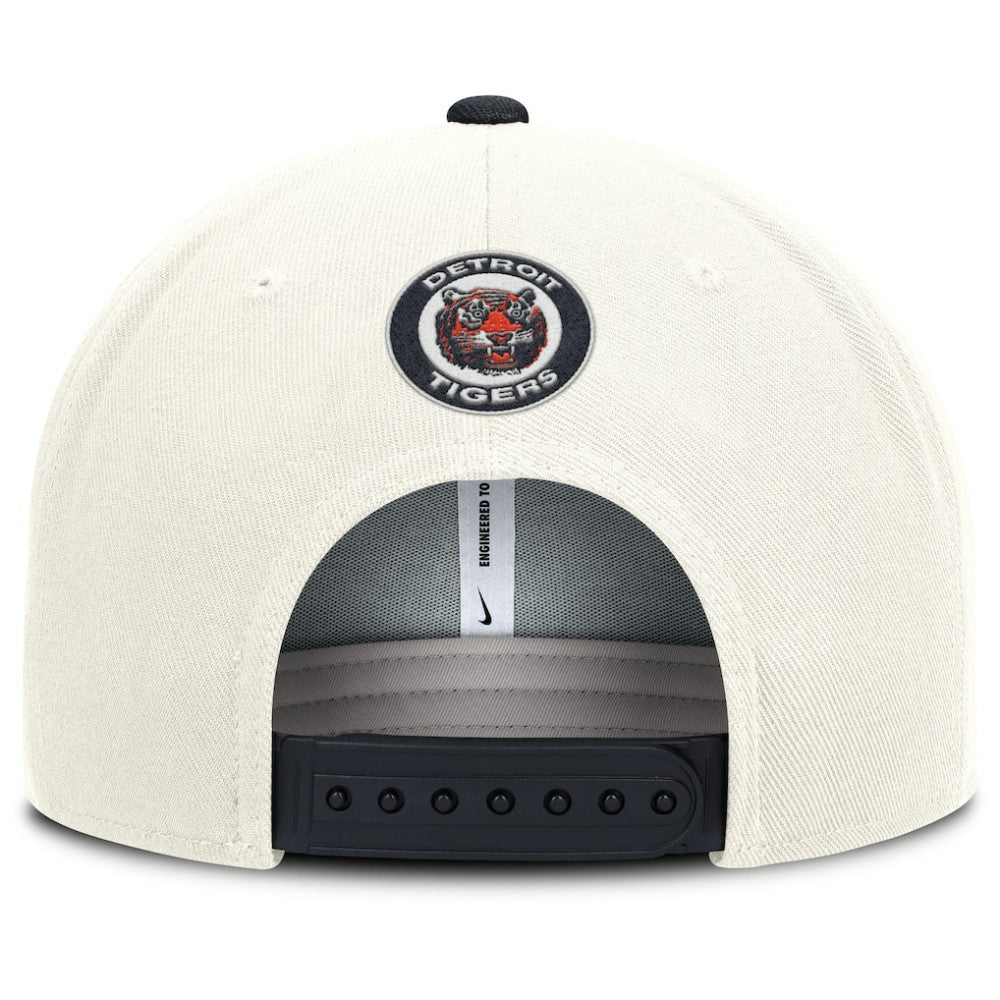 Detroit Tigers Cooperstown Pro Dri-FIT Snapback Hat Cream/Navy | Nike