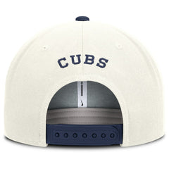 Chicago Cubs Cooperstown Pro Dri-FIT Snapback Hat Cream/Navy | Nike