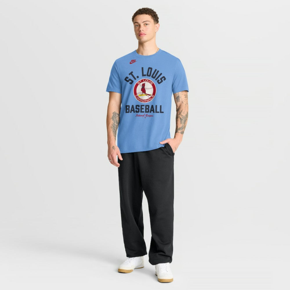 St. Louis Cardinals Cooperstown Collection T-Shirt Light Blue | Nike