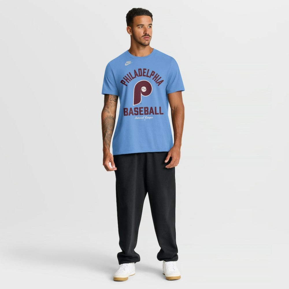 Philadelphia Phillies Cooperstown Collection T-Shirt Light Blue | Nike