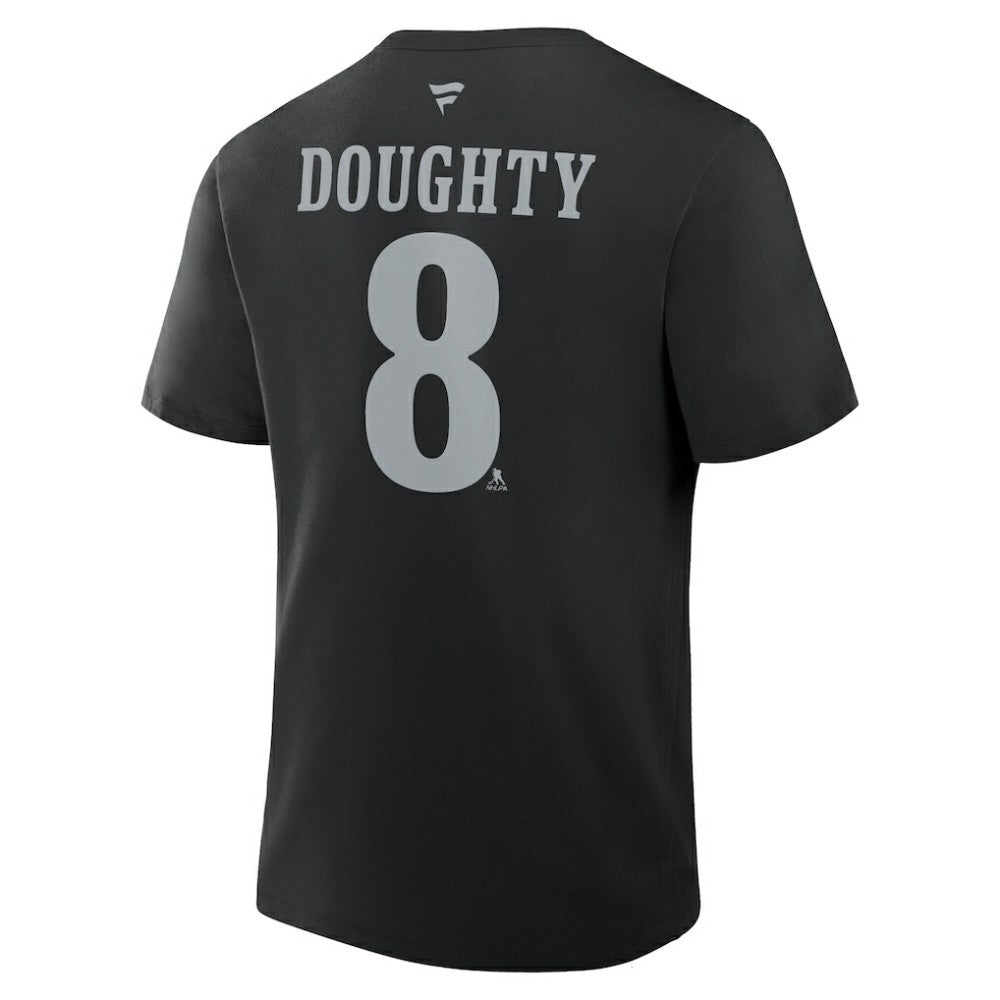 Drew Doughty Los Angeles Kings Fanatics Authentic Stack Name & Number T-Shirt Black