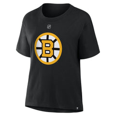 David Pastrnak Boston Bruins Fanatics Women's Authentic Stack Name & Number T-Shirt Black
