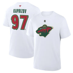 Kirill Kaprizov Minnesota Wild Fanatics Authentic Stack Name & Number T-Shirt White