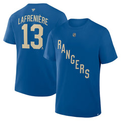 Alexis Lafreniere New York Rangers Fanatics Authentic Stack Name & Number T-Shirt Blue