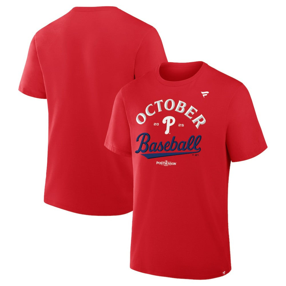 Philadelphia Phillies 2025 MLB Postseason Locker Room T-Shirt Red