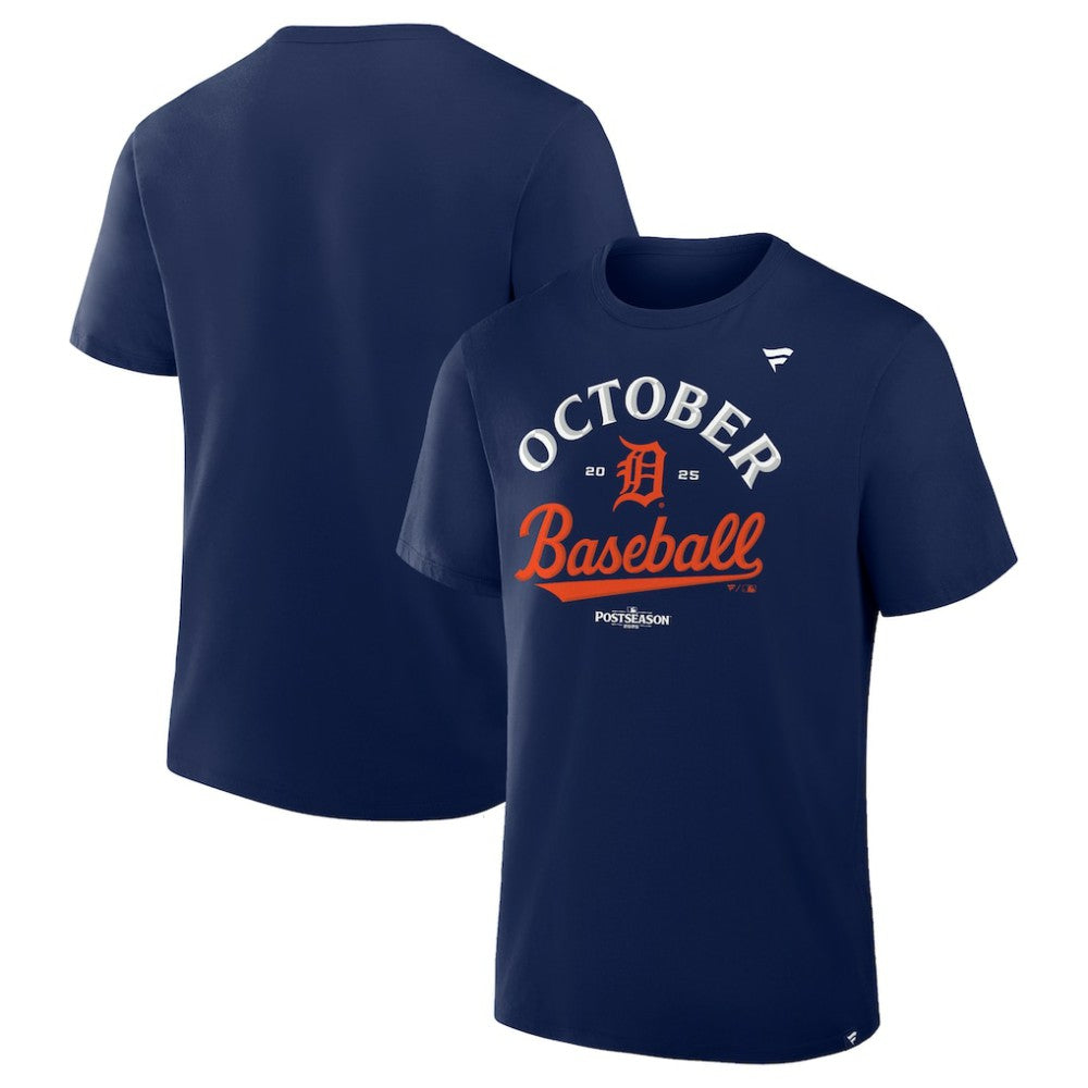 Detroit Tigers 2025 MLB Postseason Locker Room T-Shirt Navy