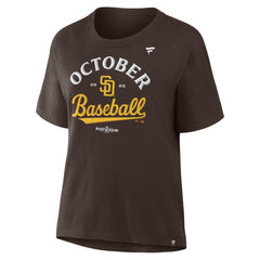San Diego Padres  Women's 2025 MLB Postseason Locker Room T-Shirt Brown