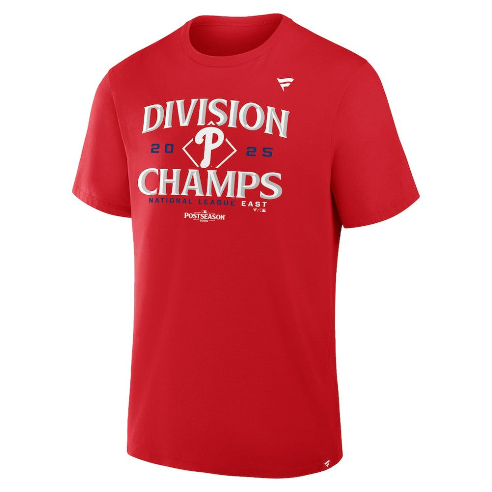 Philadelphia Phillies 2025 NL East Division Champions Locker Room T-Shirt Red