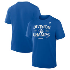 Los Angeles Dodgers 2025 NL West Division Champions Locker Room T-Shirt Royal