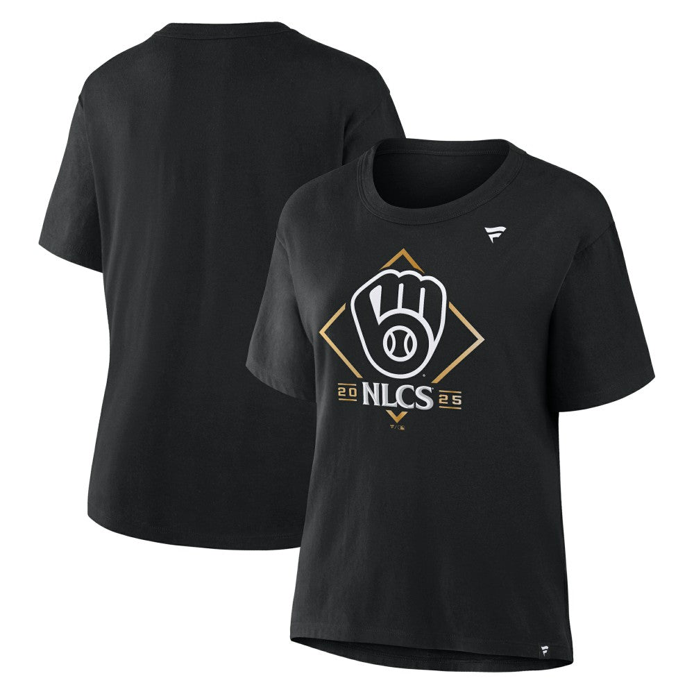 Milwaukee Brewers Women's 2025 National League Division Series Champions Locker Room T-Shirt Black
