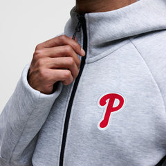 Philadelphia Phillies Tech Fleece Raglan Full-Zip Windrunner Hoodie Heather Gray | Nike
