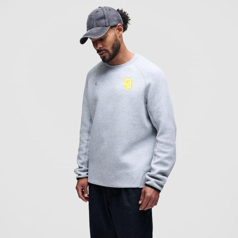 San Diego Padres Tech Fleece Raglan Sweatshirt Heather Gray | Nike