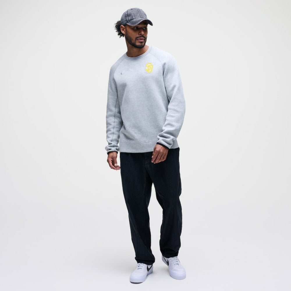 San Diego Padres Tech Fleece Raglan Sweatshirt Heather Gray | Nike