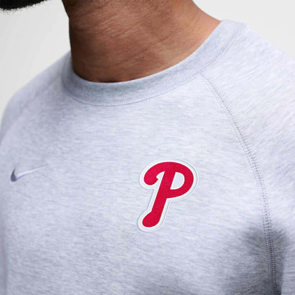 Philadelphia Phillies Tech Fleece Raglan Sweatshirt Heather Charcoal | Nike