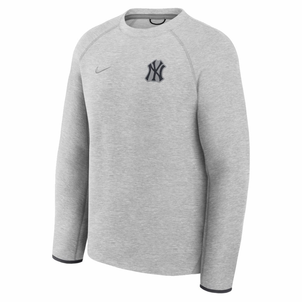 New York Yankees Tech Fleece Raglan Sweatshirt Heather Charcoal | Nike