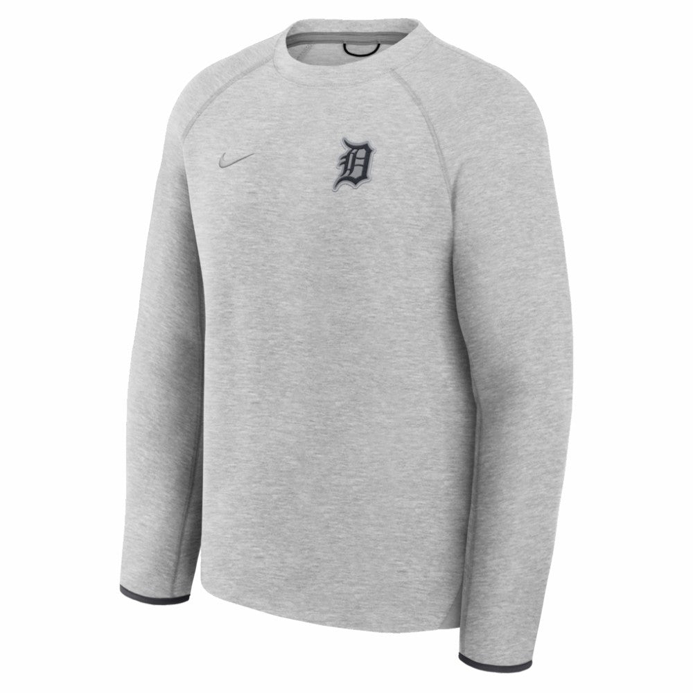 Detroit Tigers Tech Fleece Raglan Sweatshirt Heather Charcoal | Nike