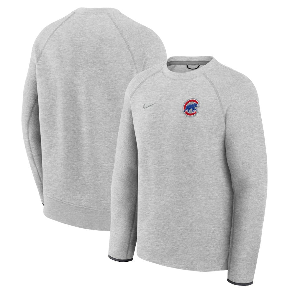 Chicago Cubs Tech Fleece Raglan Sweatshirt Heather Charcoal | Nike