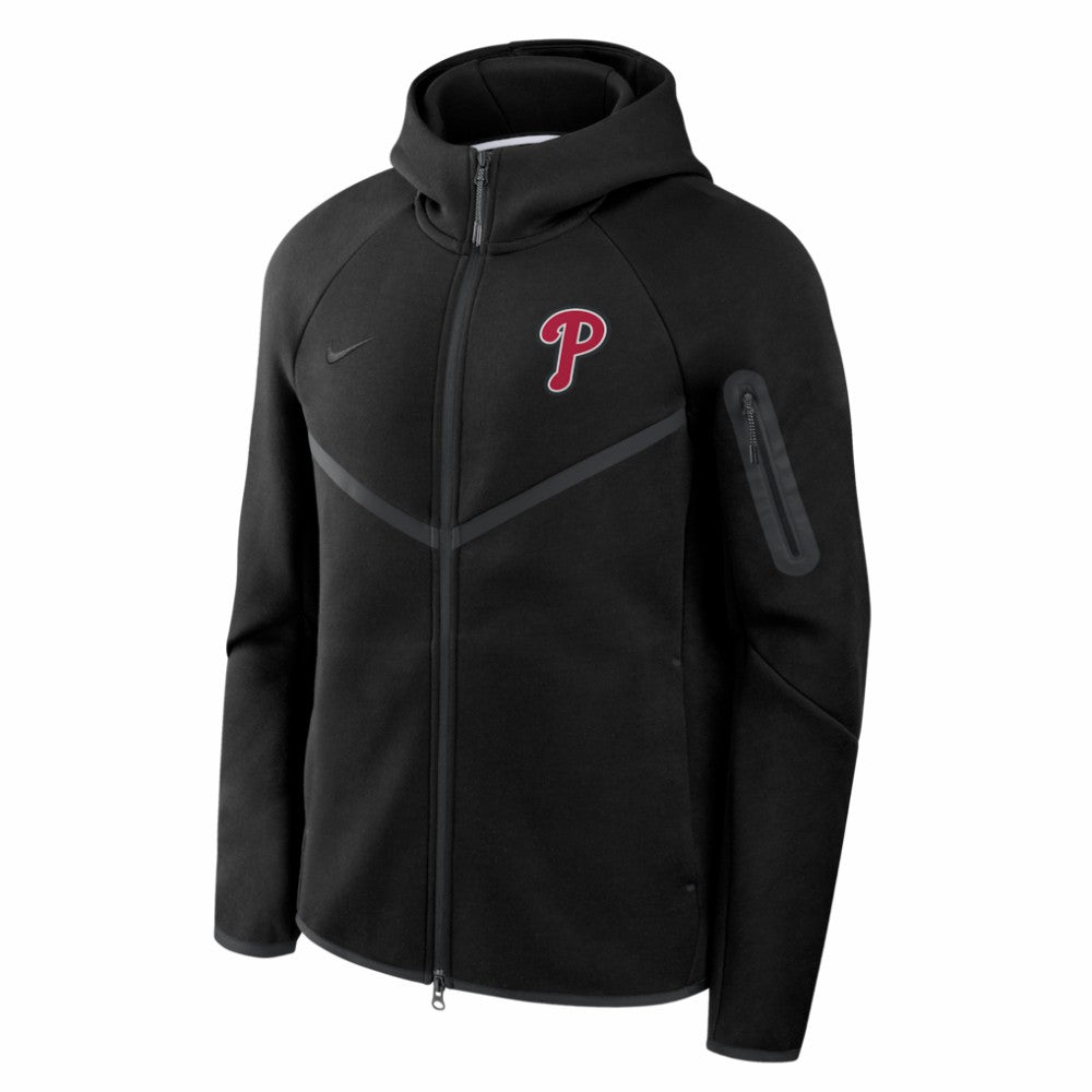 Philadelphia Phillies Tech Fleece Raglan Full-Zip Windrunner Hoodie Black | Nike