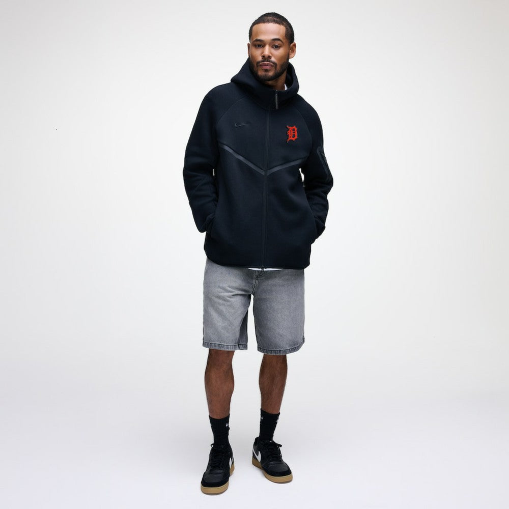 Detroit Tigers Tech Fleece Raglan Full-Zip Windrunner Hoodie Black | Nike