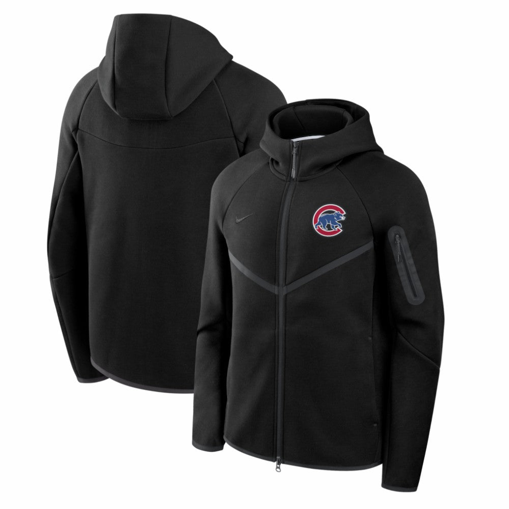Chicago Cubs Tech Fleece Raglan Full-Zip Windrunner Hoodie Black | Nike
