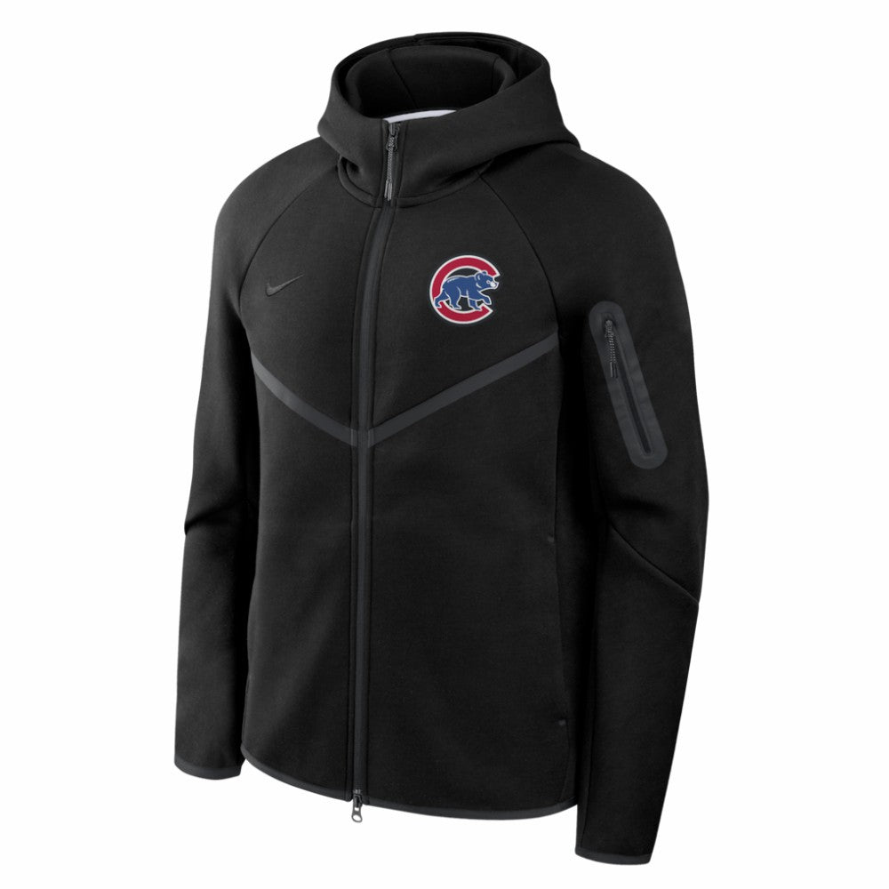 Chicago Cubs Tech Fleece Raglan Full-Zip Windrunner Hoodie Black | Nike