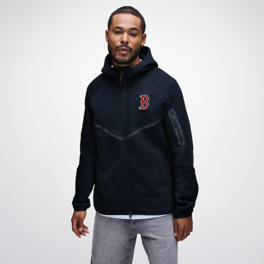 Boston Red Sox Tech Fleece Raglan Full-Zip Windrunner Hoodie Black | Nike