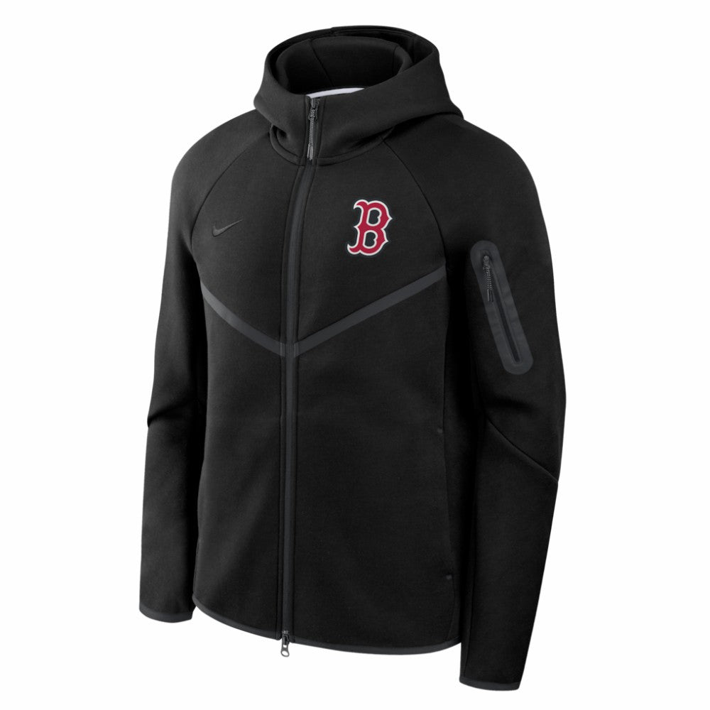 Boston Red Sox Tech Fleece Raglan Full-Zip Windrunner Hoodie Black | Nike
