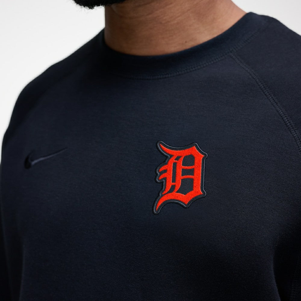 Detroit Tigers Tech Fleece Raglan Sweatshirt Black | Nike