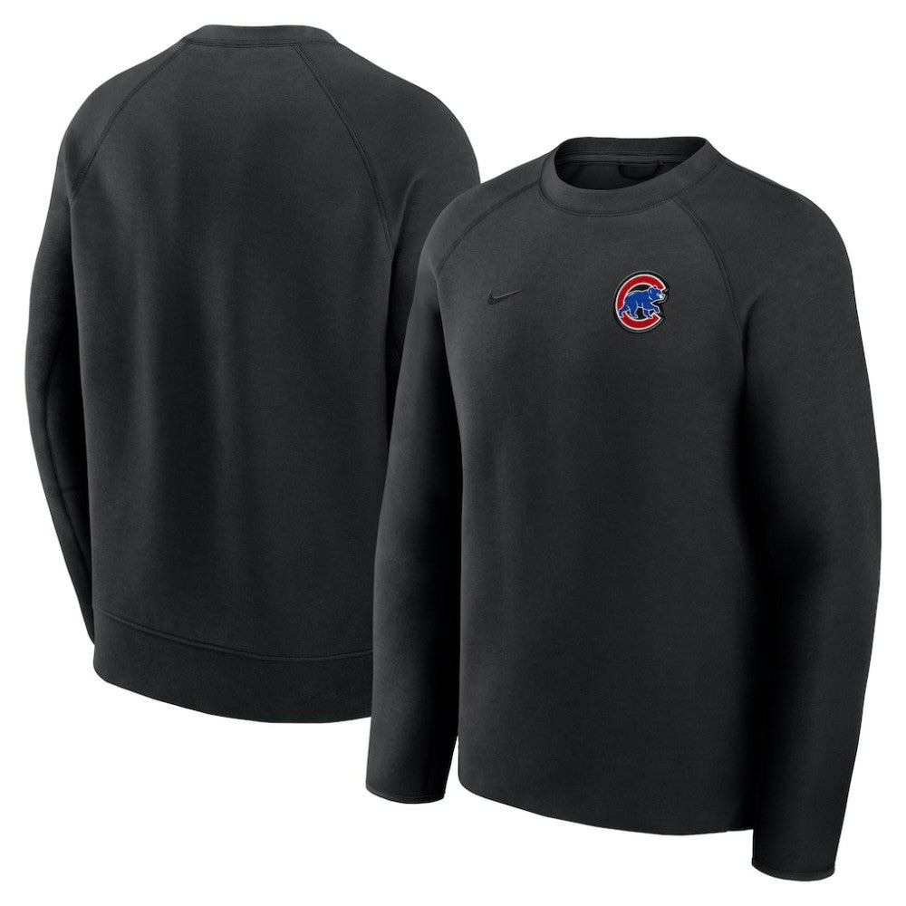 Chicago Cubs Tech Fleece Raglan Sweatshirt Black | Nike