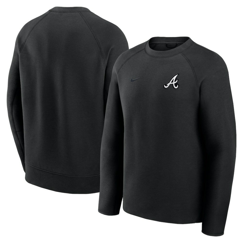 Atlanta Braves Tech Fleece Raglan Sweatshirt Black | Nike