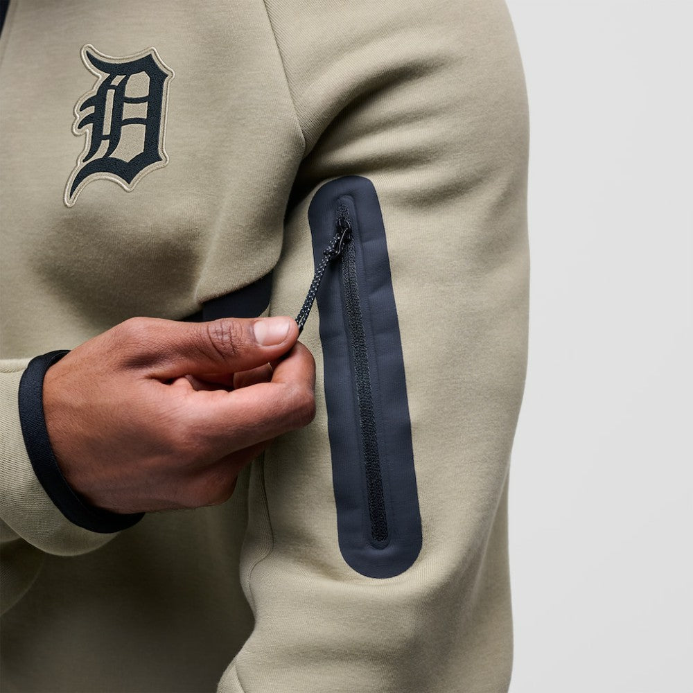 Detroit Tigers Tech Fleece Raglan Full-Zip Windrunner Hoodie Tan | Nike